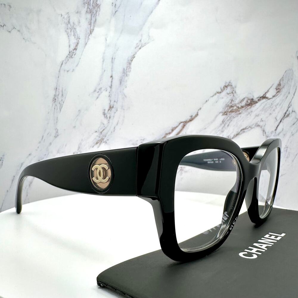 New CHANEL Eyeglasses 53mm Glasses Butterfly Gold CC Womens - Picture 5 of 16